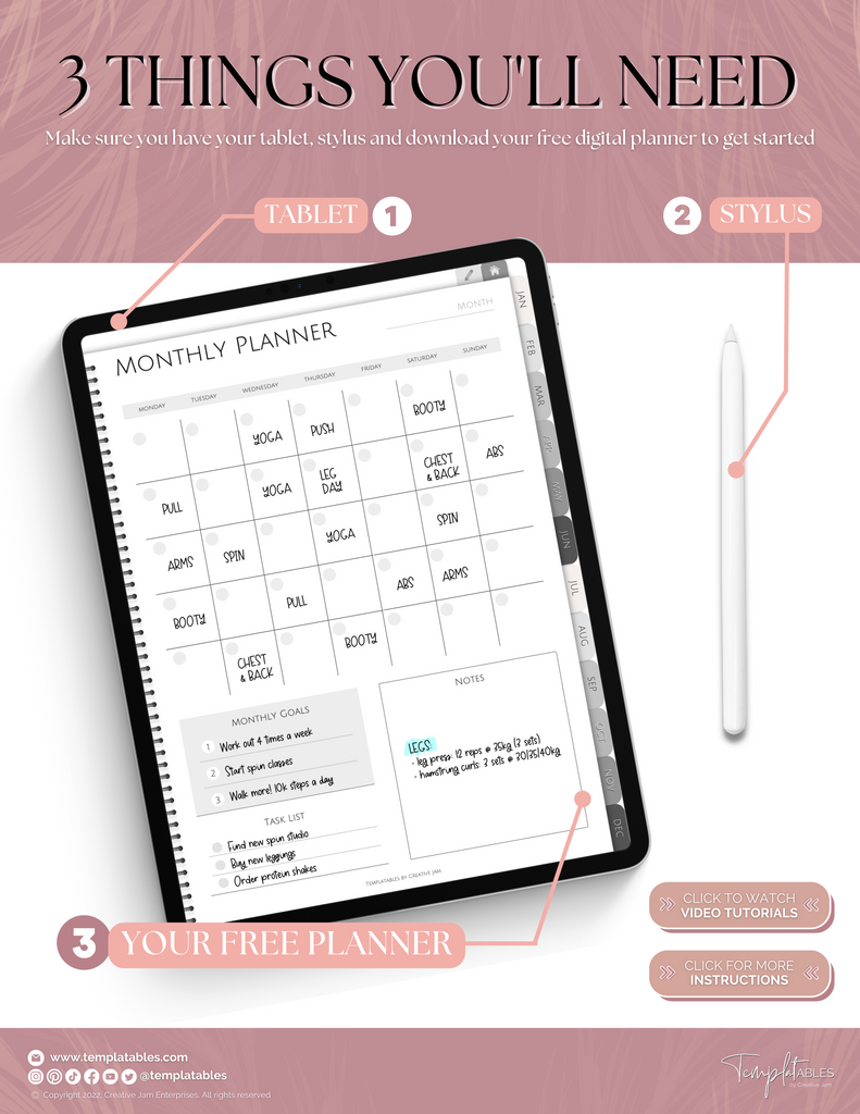 getting started with digital planning - free digital planner