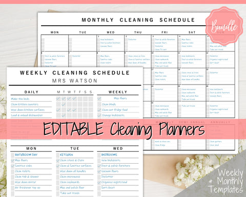 Cleaning Planner Printables