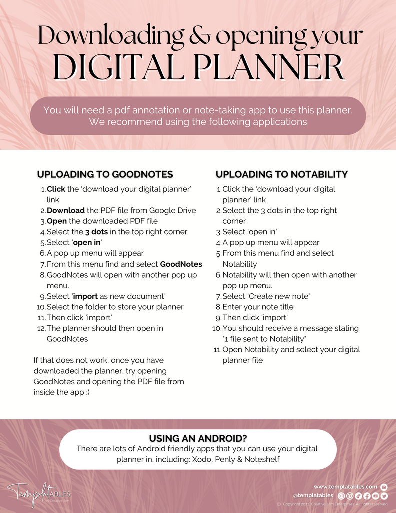 getting started with digital planning - free digital planner