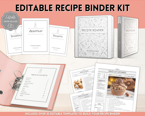 recipe book table of contents template