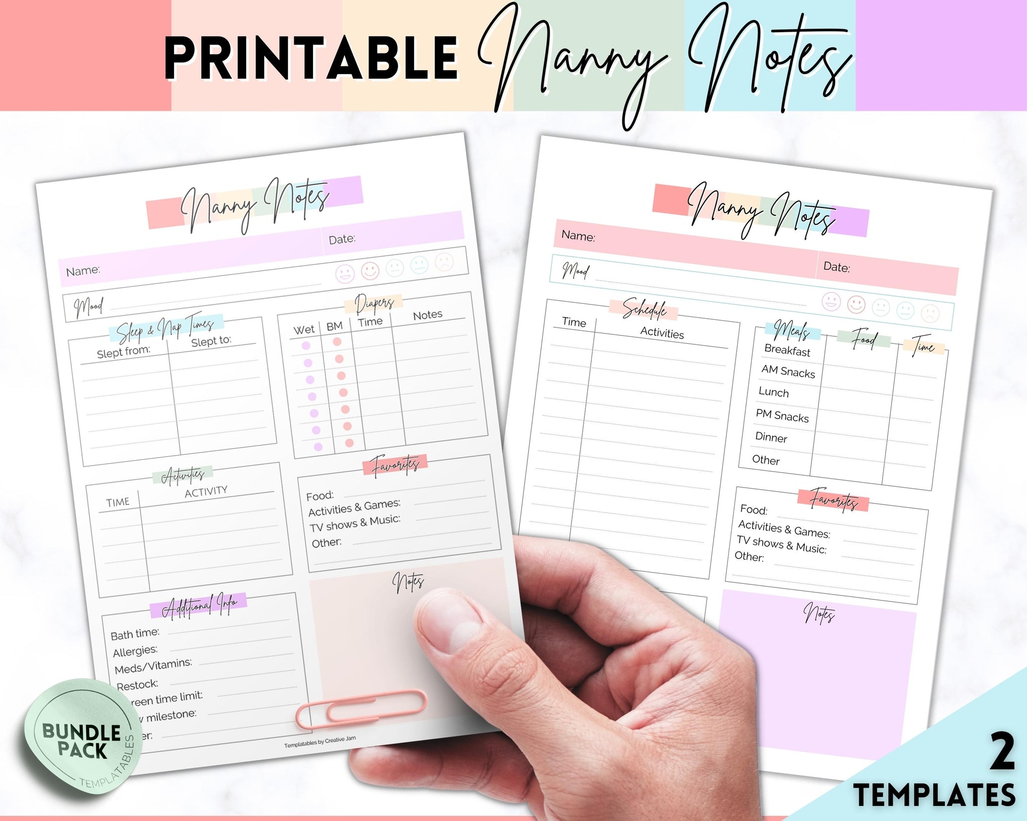 Nanny Schedule Report Template for Baby Babysitter Hiring Guide