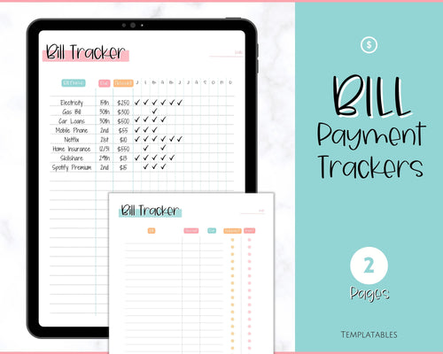 Bill Tracker, Bill Payment Printables