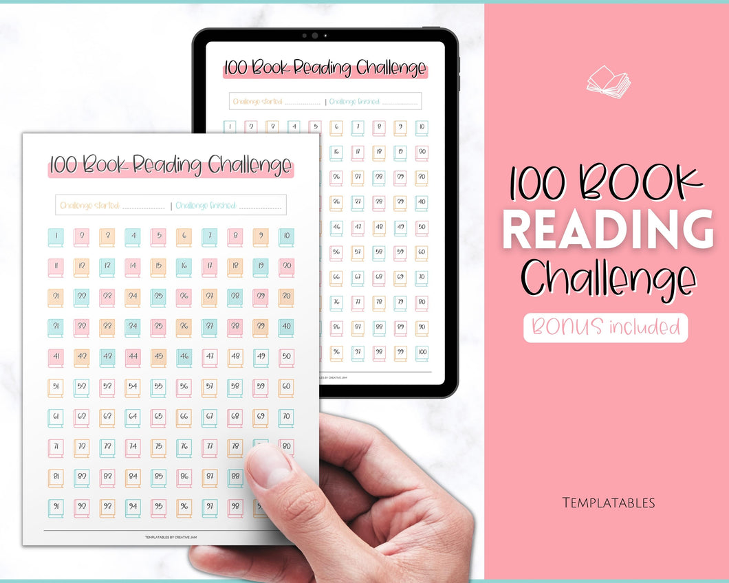 100-book-reading-challenge-bundle-reading-tracker-planner