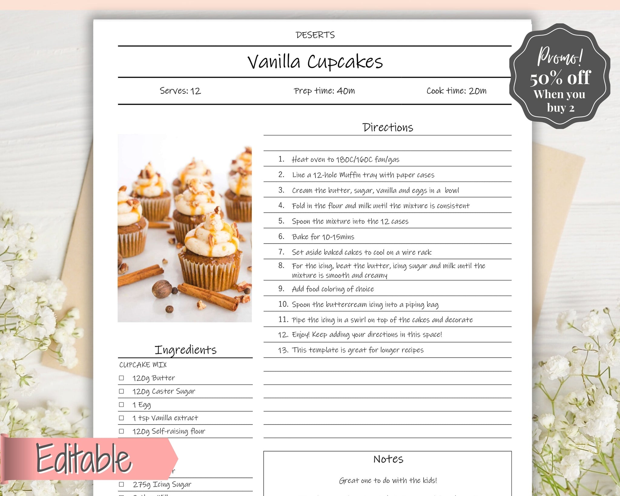 Editable Recipe Sheet Template Printables Small Photo Ink Free