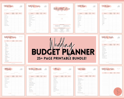 Wedding Planner Printable BUNDLE  Wedding Checklist, Budget, Planner