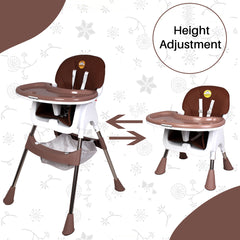 Grand Sporty High Chair with 5 Point Safety Harness | Removable Food Tray, Adjustable Height & Foot Rest | Khaki