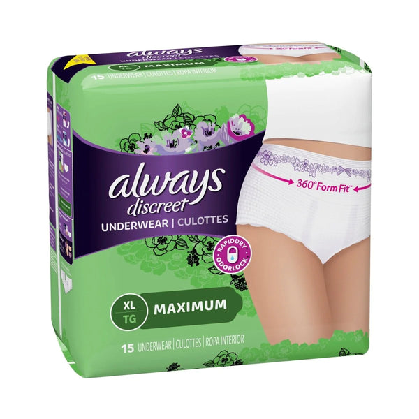 Always Discreet adult underwear for women