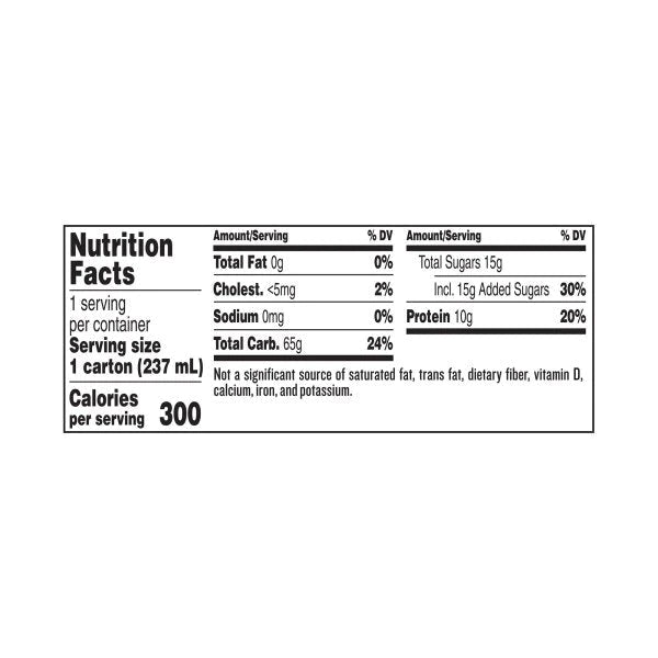 boost soothe nutrition facts label