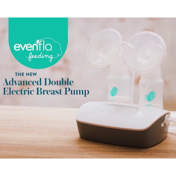evenflow advanced double electric breast pump on kitchen counter