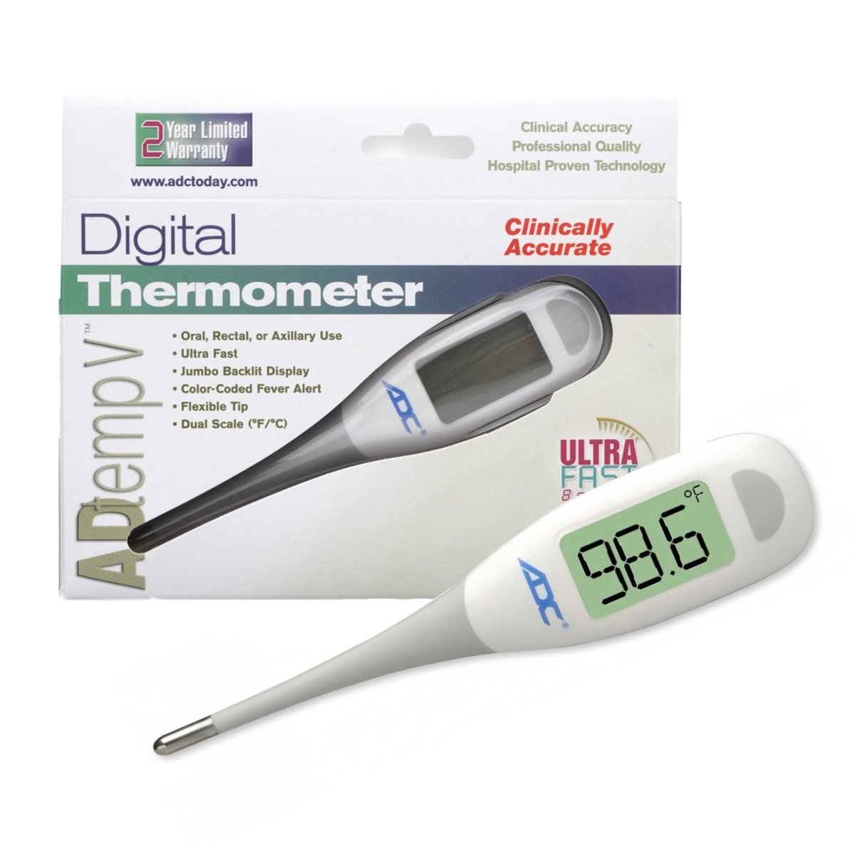 Adtemp Oral Rectal Axillary Probe Handheld Digital Stick Thermomet 2708