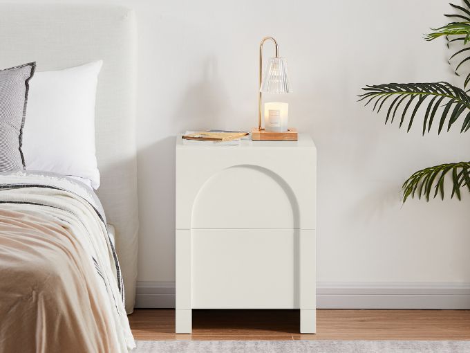 Dome White Bedside Table