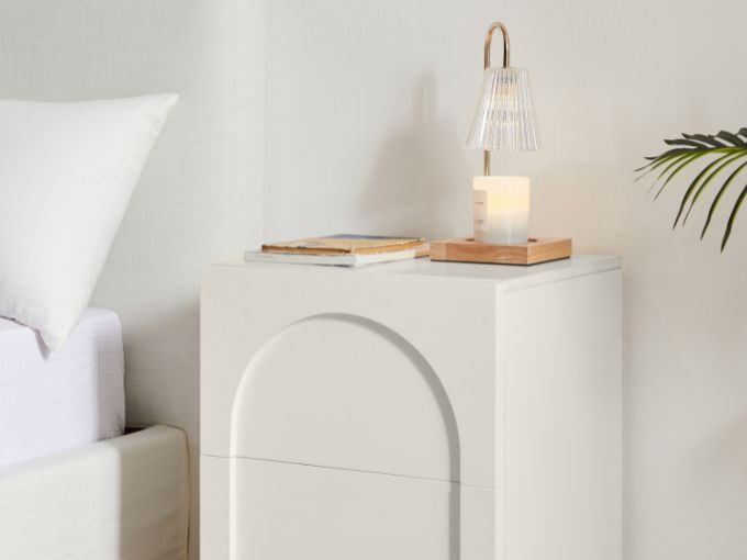 Dome White Bedside Table