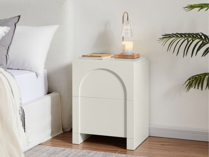 Dome White Bedside Table