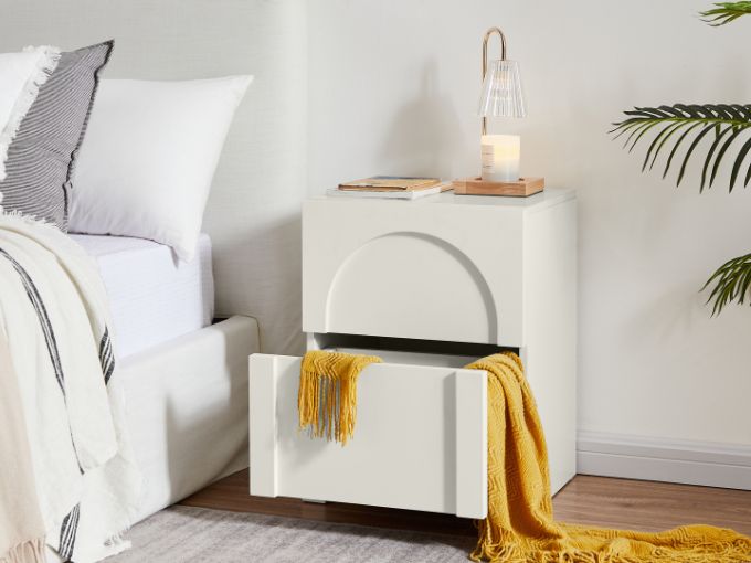 Dome White Bedside Table