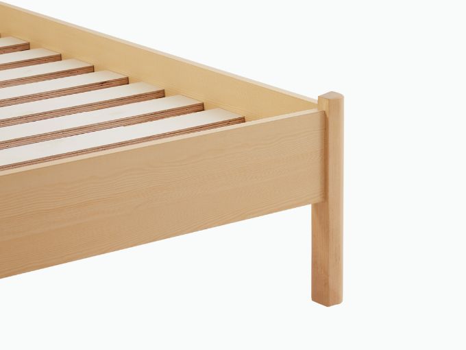 Lulu Bed Frame with Curved Rattan Bedhead - Double