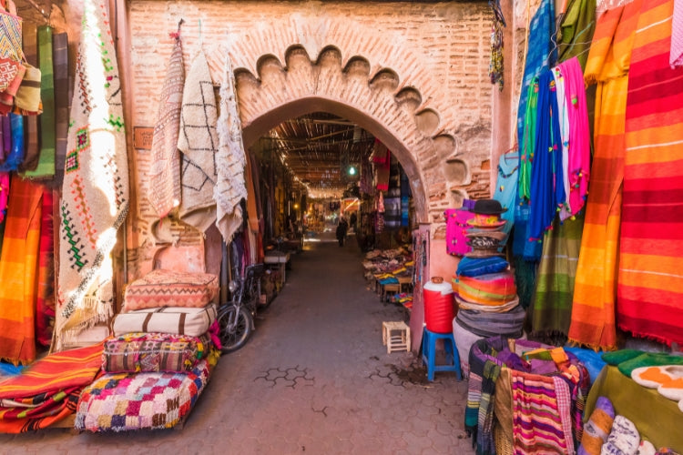 colourful souk in Marrakesh