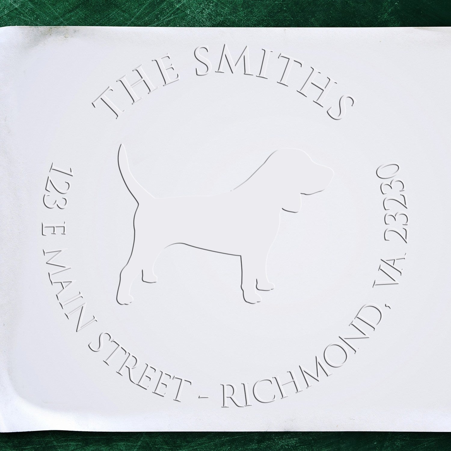 Beagle Silhouette Custom-Made Name and Address Seal Stamp