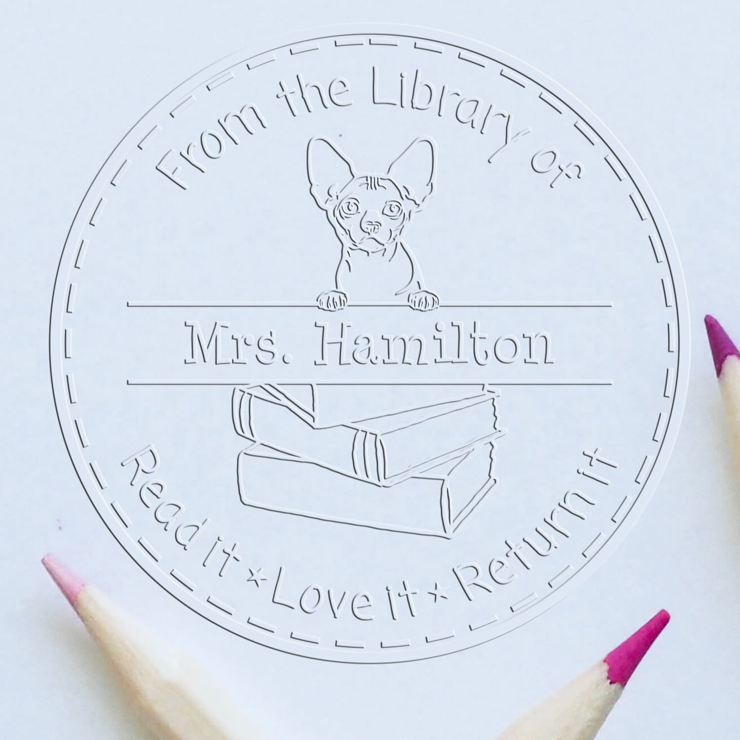Bambino Cat Custom Library Mark Seal Embosser