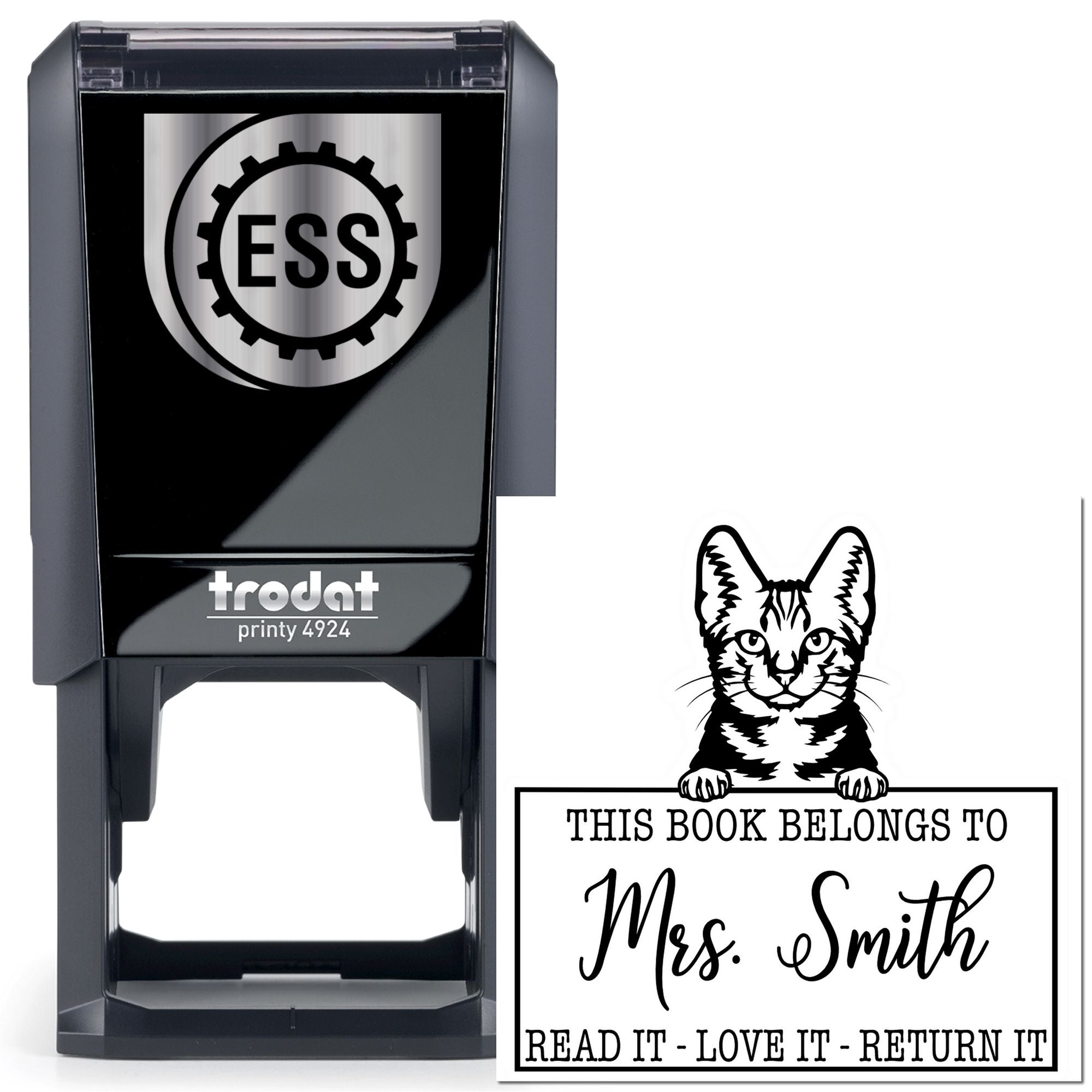 American Shorthair Customized Cat This Book Belongs To Stamp