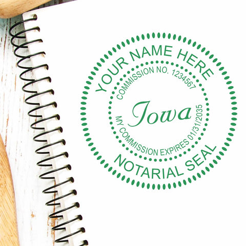 Iowa Round Notary Public Stamp