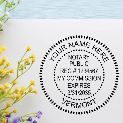 Vermont Notary Public Round Stamp