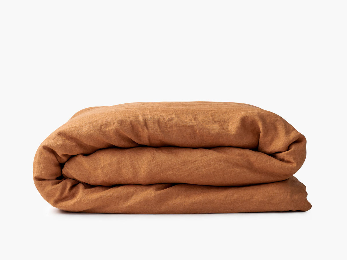 Terracotta Linen Duvet Cover - All Natural Bedding