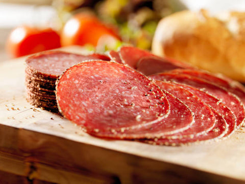 Salami en tranches avec appellation d'origine