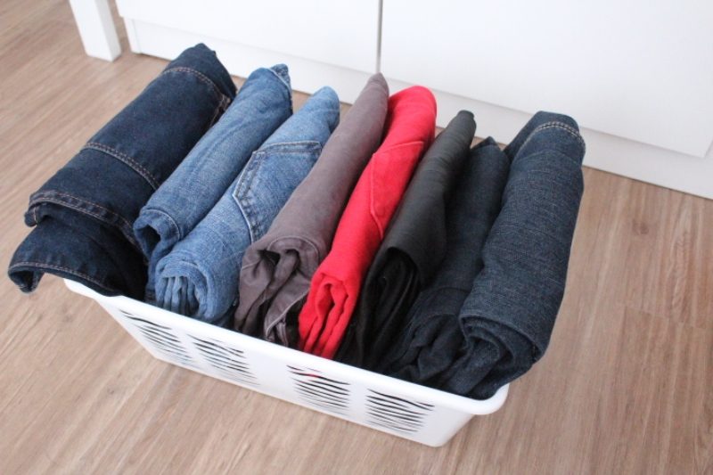 Wardrobe Organising Tips: fold and store clothing in boxes