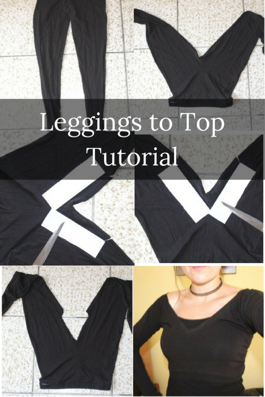 How To Refashion Old Leggings Into A Long Sleeve Top - YouTube