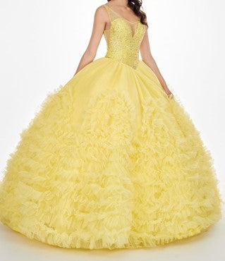 Yellow Quinceanera dress and Formal Dress 3 at Fashion-Wiz