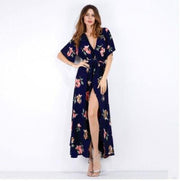 Women's Short Sleeve Floral Print Sexy Summer Dress - TheFashionwiz