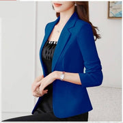 Women  Solid Color Single Button Professional Blazer - TheFashionwiz
