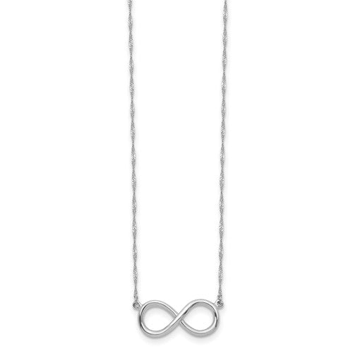 14K White Polished Infinity Necklace_3