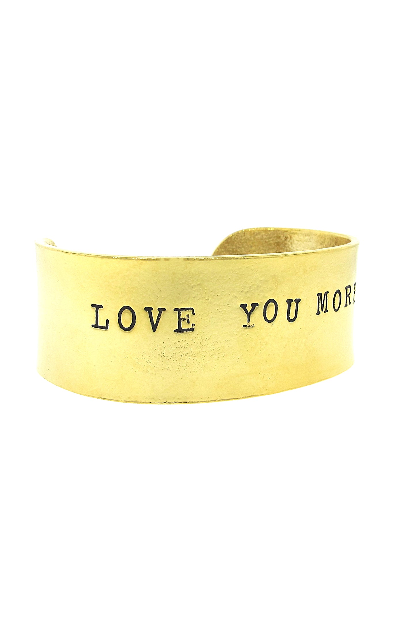 Love You More Hand Stamped Gold Cuff Bracelet