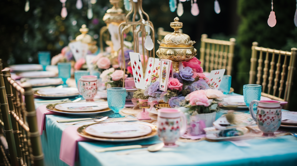 Teaparty in Wonderland Alice in Wonderland Style Table Decoration - Disney  Themed Wedding Designs
