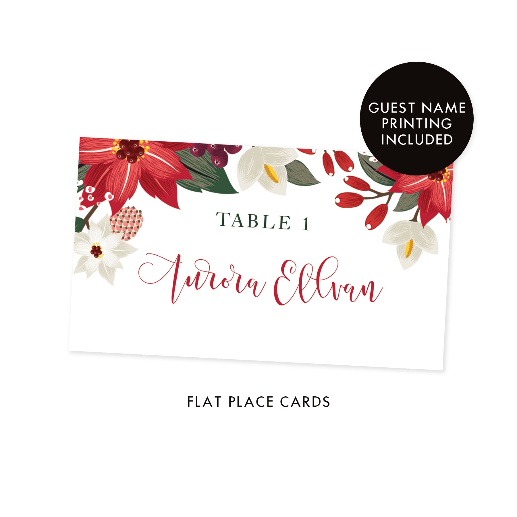 floral holiday place cards aurora digibuddha holiday place cards