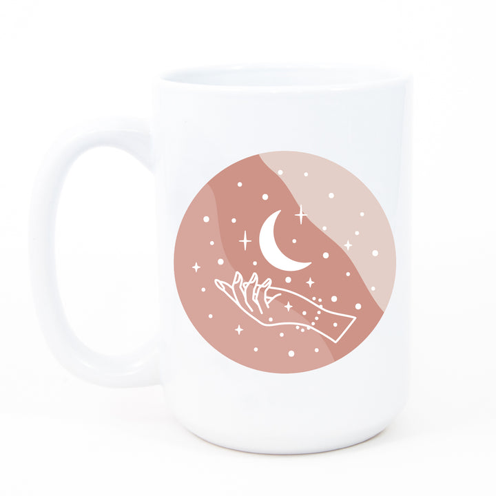 Fancy Moth with Stars Extra Large Ceramic Coffee Mug