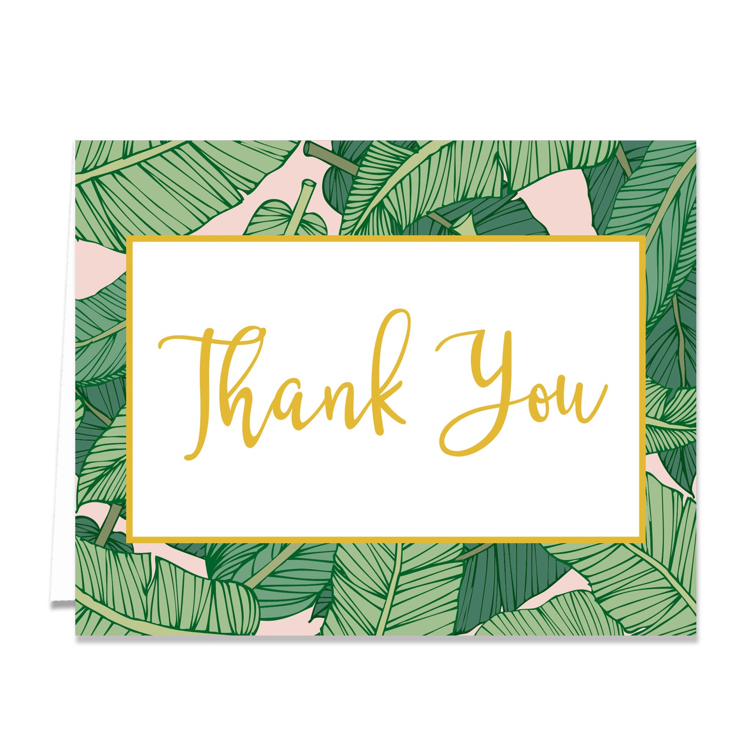 Evie Tropical Leaves Thank You Card Digibuddha