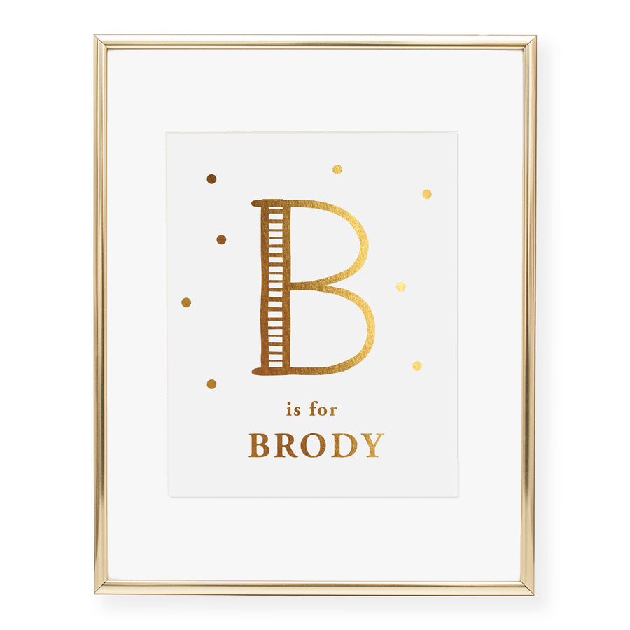 Custom Kids Monogram Foil | Personalized Art Print for Nursery or Kids ...