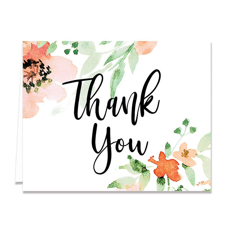 Kaylee Floral Watercolor Thank You Card