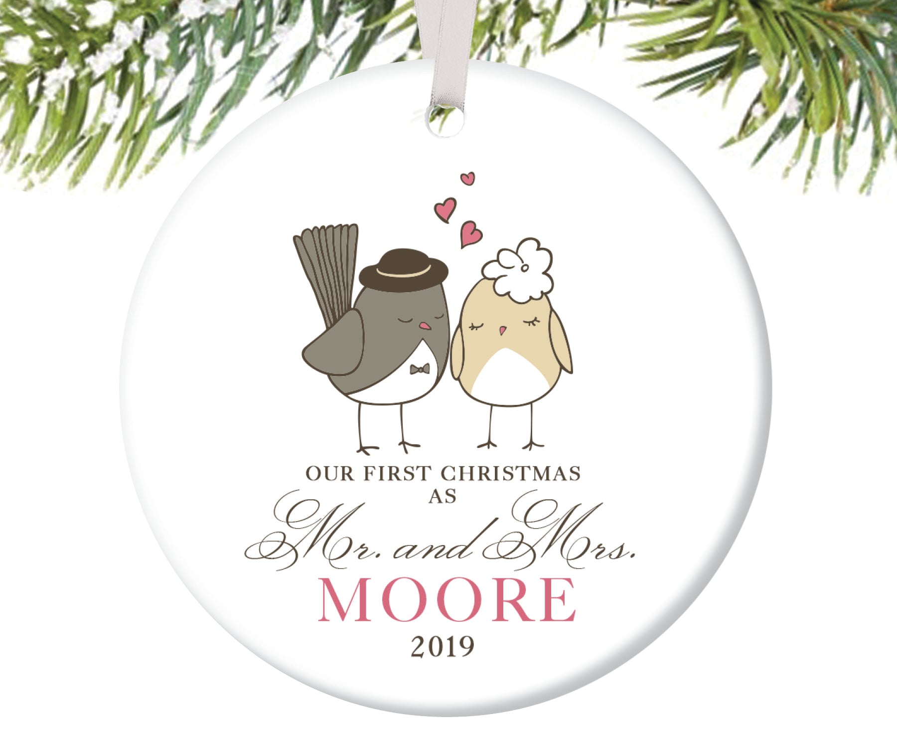 our first christmas as mr and mrs personalized ornament