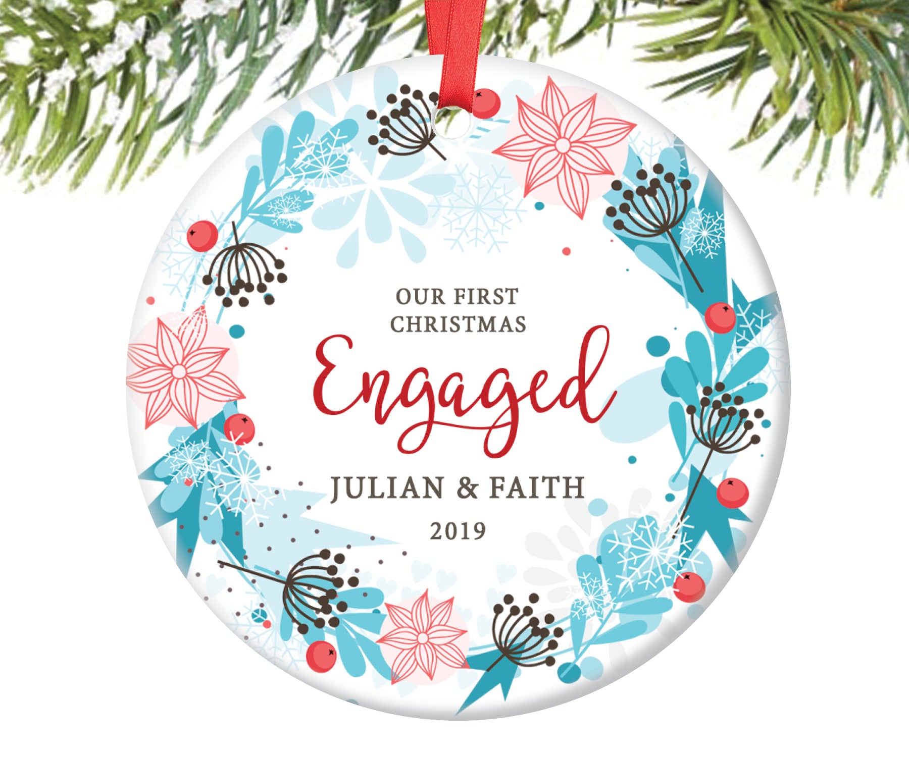 first year engaged ornament