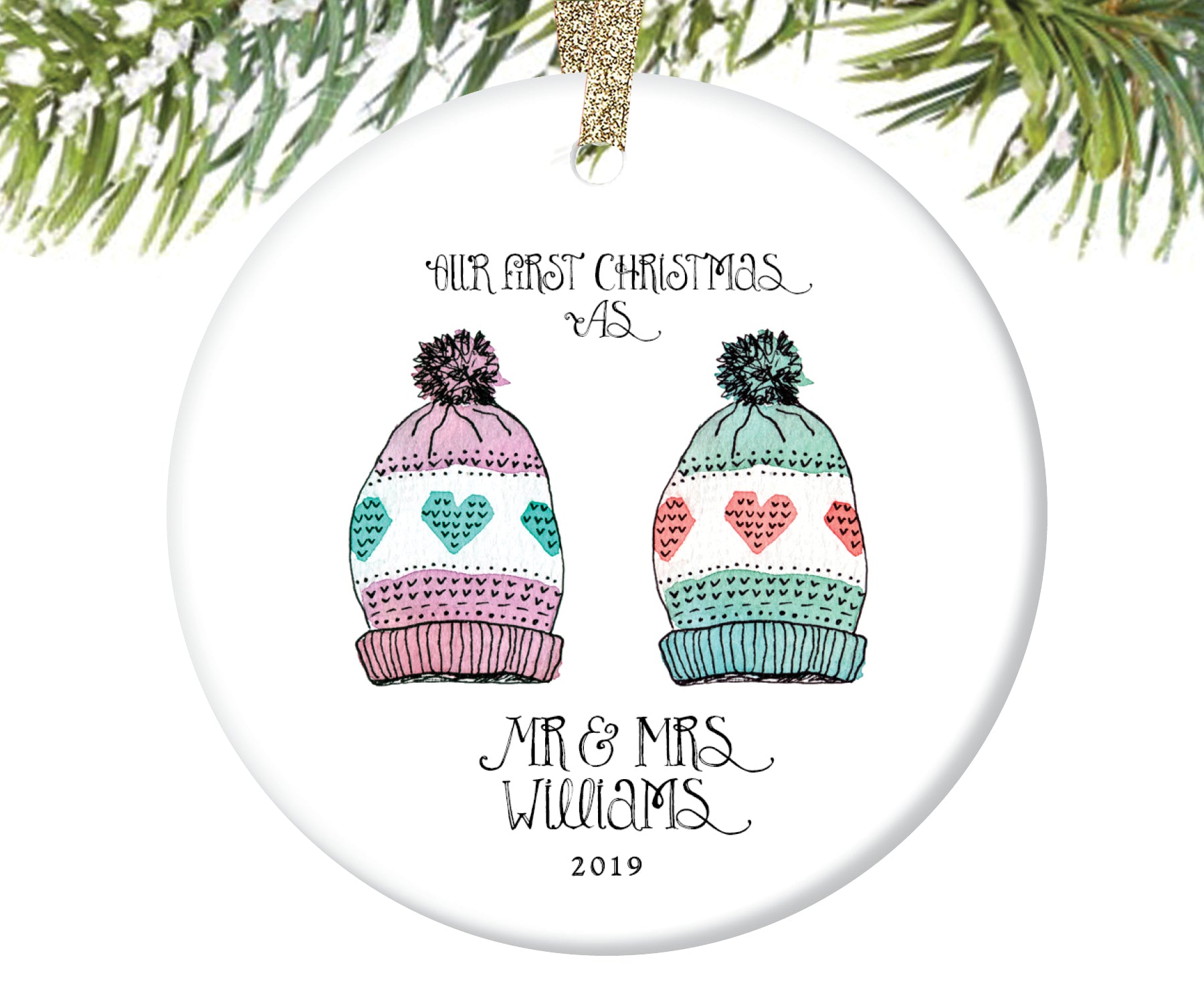 personalized first christmas married ornament