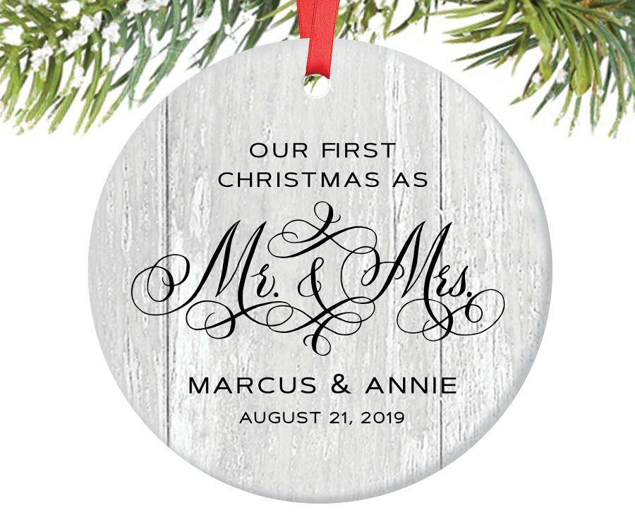 personalized christmas ornaments mr and mrs