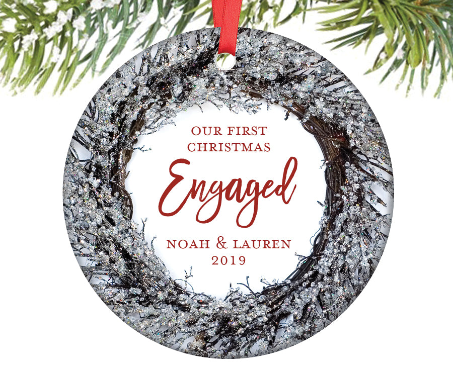 1st christmas engaged ornament