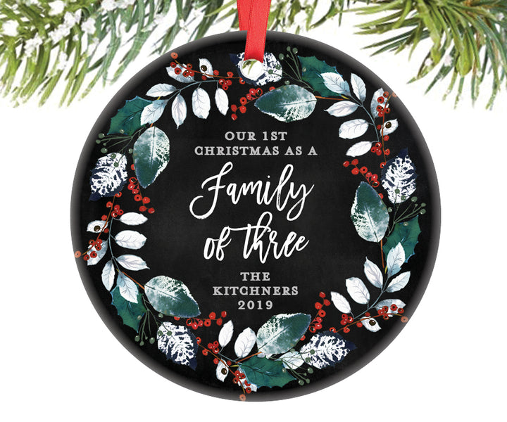 Our First Christmas As A Family Personalized New Parents Ornament