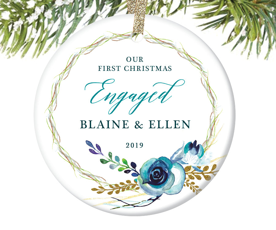 1st christmas engaged ornament