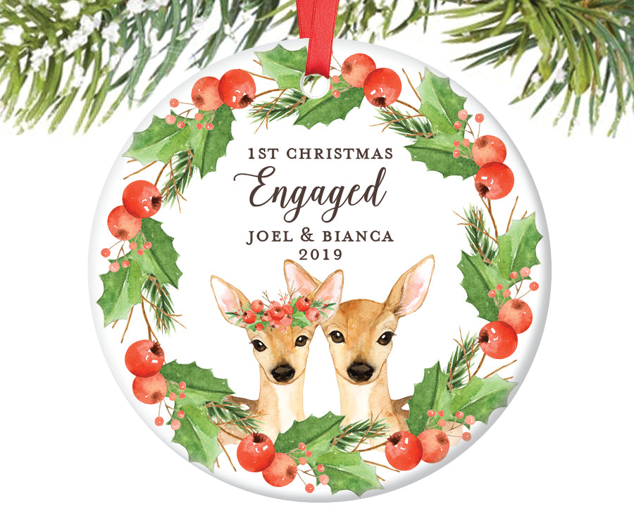 1st christmas engaged ornament