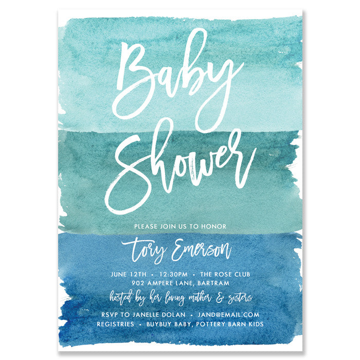 watercolor baby shower invitations