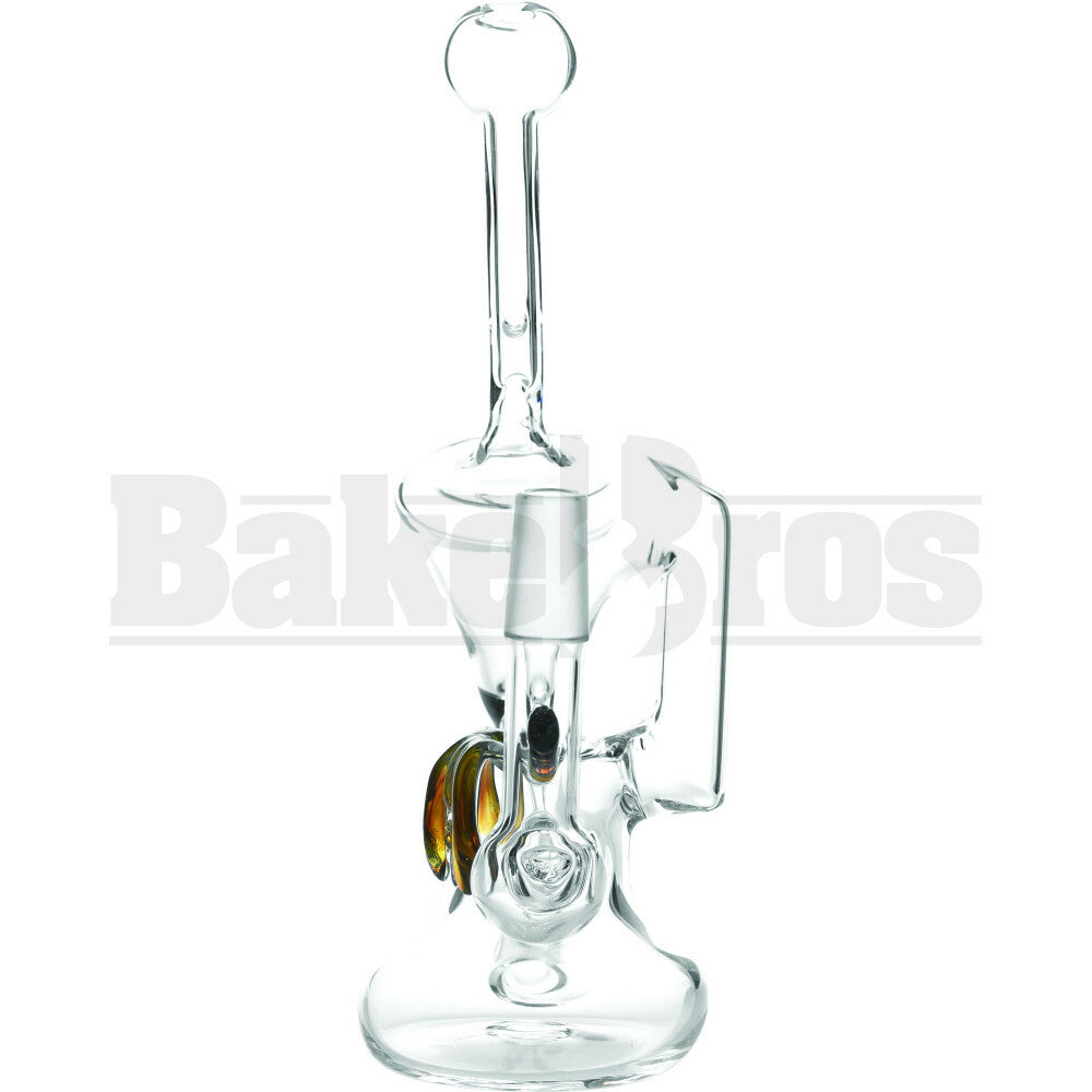 WP STUMP RECYCLER INLINE PERC RED DRIP 8" CLEAR MALE 14MM